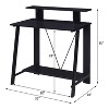Vynxaria Black Finish Desk Sleek Contemporary Style Writing Table for Home Office Study - 2 of 4