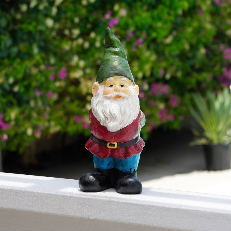 11&#34; Polyresin Bearded Garden Gnome Statue with Hat Green - Alpine Corporation, 3 of 8
