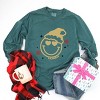 S.W.Smiley Christmas Heart Eyes - Women's Garment Dyed Long Sleeve Graphic T-Shirt - 2 of 4
