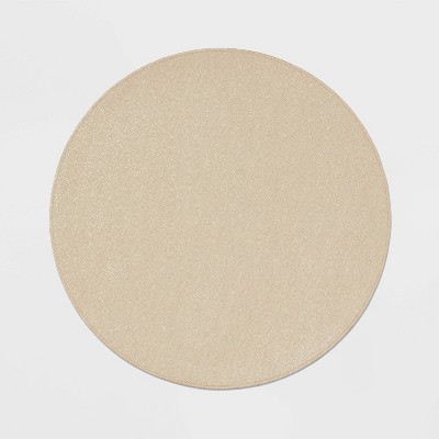 Plastic Charger Gold - Threshold™: Round Faux Leather Placemat, Traditional Style, Gold Shagreen, 15" Diameter