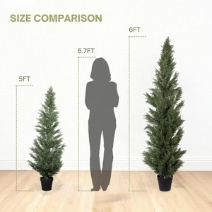 Gulches 6FT Artificial Cypress Tree - UV-Resistant Realistic Topiary Plant with Detachable Packaging, Easy-Clean Potted Decor - 1 of 4