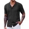 COOFANDY Men's Knit Shirts Vintage Short Sleeve Button Down Shirt Casual Summer Beach Shirt - 4 of 4