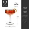 Viski Admiral Stemmed Cocktail Glasses, Crystal Drinkware Perfect for Gin & Tonic, Spritz, and Manhattans, Stemmed Coupe Glasses, Set of 2, 7oz - 3 of 4