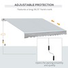 Vynxaria Retractable Awning - 12' x 8' Patio Shade Canopy for Deck, Balcony, and Yard - Light Grey - 4 of 4