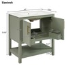 30-Inch White Bathroom Vanity with Ceramic Sink and Versatile Storage - Ideal for Small Bathrooms - Leovsnove - 3 of 4