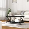 vidaXL Coffee Table Black Engineered Wood 39.4x19.7x17.7 in - 3 of 4