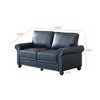 59.45" Faux Leather Round Arm Loveseat with Storage and Silver Nailhead Trim - 2 of 4
