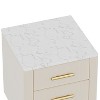 NicBex Modern Nightstand with Marbling Stickers Top,Night Stand with Drawers,Side Table with Metal Legs,Stylish End Table for Bedroom,Living Room - 4 of 4