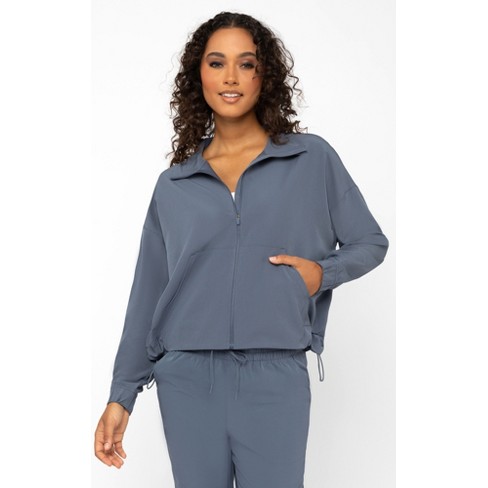 90 Degree By Reflex Womens Citylite Full Zip Jacket With Front Pockets And  Side Bungee Cords - Mulled Basil - X Small : Target