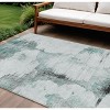 Teal Blue Silver And Gray Abstract Washable Indoor Outdoor Area Rug - 2 of 4