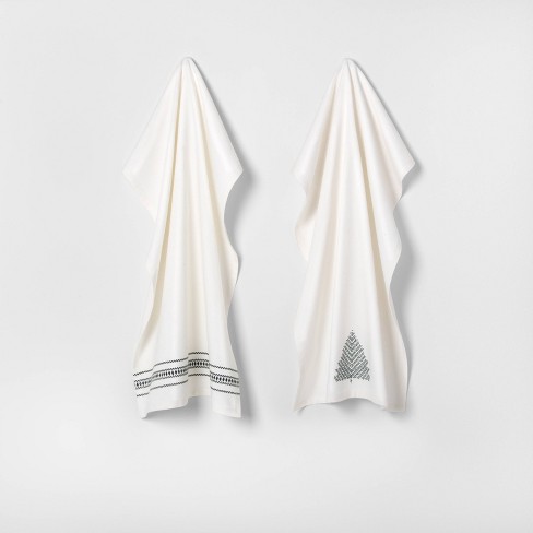2pk Kitchen Towel Sour Cream Green Hearth Hand With