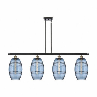 Vaz - 4 Light Stem Hung Island In Industrial Style-10.38 Inches Tall and 48 Inches Wide
