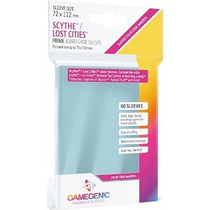 Gamegenic Prime Board Game Sleeves | Pack of 60 Extra-Clear Sleeves | 72 by 112 mm Card Sleeves Optimized for Scythe and Lost Cities | Premium Card - 1 of 4