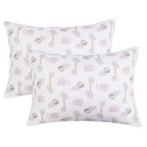 2 Pack Jersey Cotton Toddler Pillowcases, Envelope Travel Pillowcases - NTBAY - 1 of 4