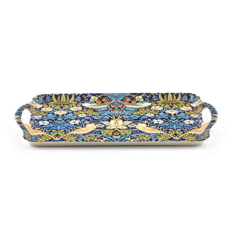Pimpernel Morris and Co Strawberry Thief Blue Melamine Handled Tray - 19.25" x 11.5", 2 of 5