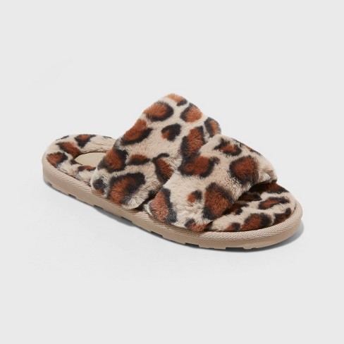 Women's Leopard Slippers - Stars Above™ Brown 6 : Target