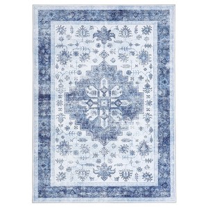 Area Rug for Living Room, Washable Vintage Rug, Non-Slip Low Pile Throw Soft Rugs, Kitchen Carpet for Living Room, Bedroom - 1 of 4
