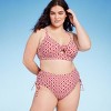 Women's Side Tunneled Hipster Bikini Bottom - Shade & Shore™ Red Geo Print - image 3 of 3