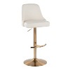 LumiSource Set of 2 Studded Marcel Barstools Gold/White PU - 2 of 4