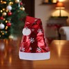 Unique Bargains Christmas Hat Snowflake Sequin Hat Polyester Non-Woven Fabric Red 11.61"x16.93" 1 Pc - 2 of 4