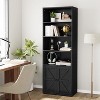 Industrial Large Bookcase, 71.4" Tall Bookcase with Doors, Freestanding Farmhouse Bookshelf with Storage Shelves, Home Storage Furniture - 3 of 4
