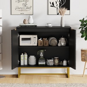 Modern Sideboard Buffet Cabinet with Storage,31.5"Wood Accent Storage with Doors&Adjustable Shelf,Console Table for Dining Room Hallway Entryway - 1 of 4