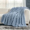 Cozy Bliss Faux Fur Plush Decorative Blanket, Cozy Warm Striped Throw - 2 of 4