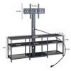 VECELO TV Stand with Mount and Power Outlet, Console Table with Height Adjustable Entertainment Center with Storage Shelves for 70 in. TV, Black/Brown - 3 of 4