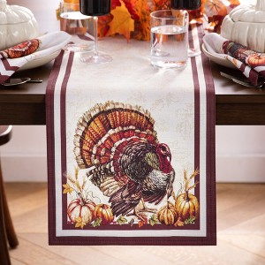 Autumn Heritage Turkey Engineered Table Runner - Multicolor - 13x70 - Elrene Home Fashions - 1 of 3