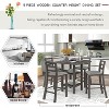 5-Piece Wooden Counter Height Dining Set with Padded Chairs and Storage Shelves-ModernLuxe - 4 of 4