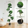 Whizmax Artificial Fiddle Leaf Fig Tree, Faux Trees with Fake Plants Fiddle Leaves Greenery with White Planter for Home Office Decor - 3 of 4