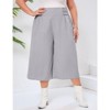 Coolmee Women Plus Size Palazzo Pants Wide Leg Smocked Waist Casual Loose Pants with Pockets - 2 of 4