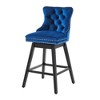 Beautyolove Velvet Upholstered Solid Wood Frame Counter Height Bar Stool Swivel Counter Stool with Back (Set of 2) - 2 of 4