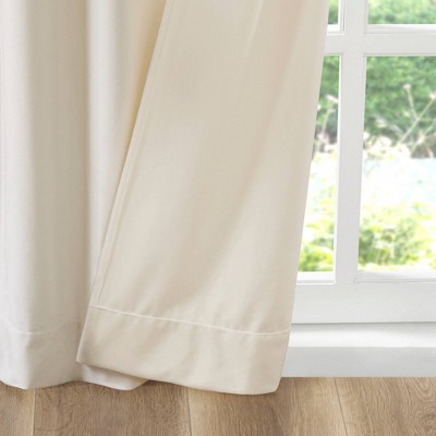 Ivory Ground Length Room Darkening Velvet Curtain Panels