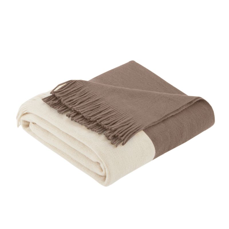 60"x50" Color Block Faux Cashmere Throw Blanket, 1 of 9