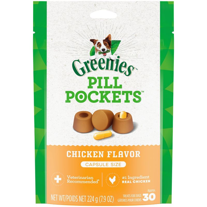 Greenies Capsule Size Pill Pockets Chicken Dental Dog Treats, 1 of 13