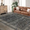 Washable Area Rugs Boho Distressed Rug for Living Room Non Slip Vintage Throw Carpet Indoor for High Traffic Areas - 2 of 4