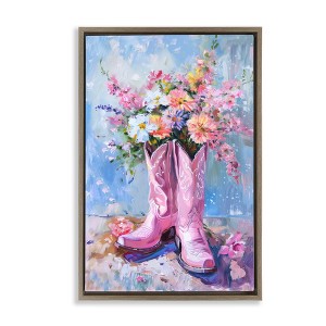 Stupell Industries Floral Cowgirl Boots, 17" x 25" - 1 of 4