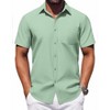 COOFANDY Mens Button Down Short Sleeve Shirt Casual Dress Shirt Untucked Summer Shirts with Pocket - 4 of 4