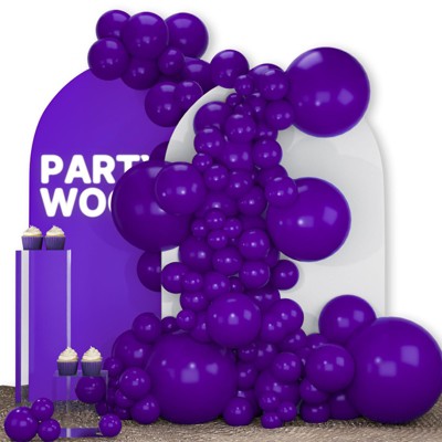 PartyWoo Balloons Dark Purple 18 12 10 5 Inch 142 pcs