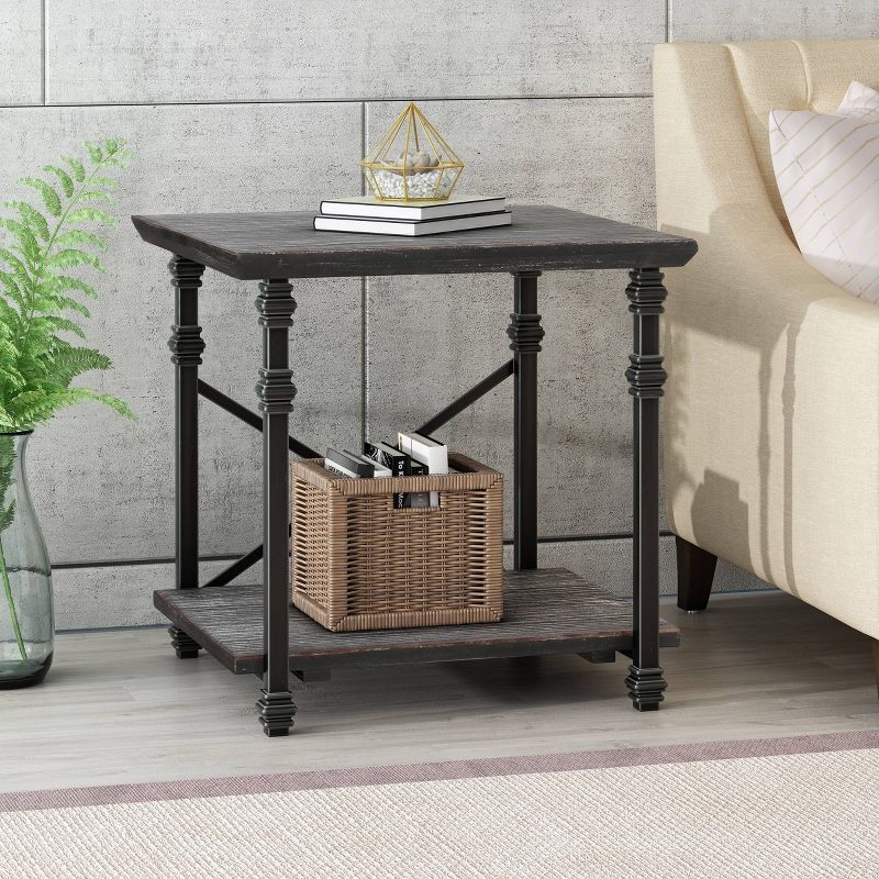Morell Modern Industrial Accent Table Gray/Pewter - Christopher Knight Home, 3 of 7