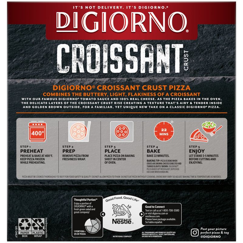 DiGiorno Pepperoni Frozen Pizza with Croissant Crust - 25oz, 3 of 12