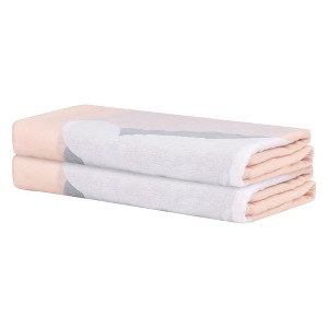 Unique Bargains Lovely Highly Absorbent Quick Dry Oversized Bath Towel for Daily Use 2 Packs - 1 of 4