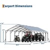 Acekool Metal Carport, Vertical Roof Shelter for Multiple Vehicles, Trucks, Boats, Outdoor Storage - 4 of 4