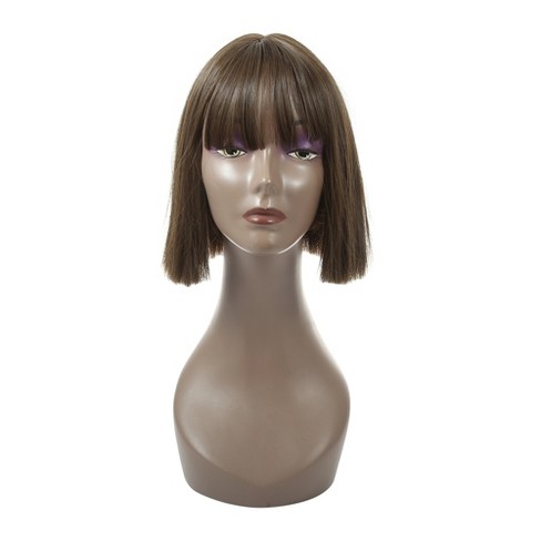 Unique Bargains Women's Halloween Bob Wigs 13" Brown with Wig Cap - image 1 of 4