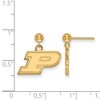 Black Bow Jewelry 14k Yellow Gold Purdue Boilermakers NCAA Dangle Earrings - 2 of 3