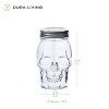 Dura Culina® 16oz 2pk Skull Glass Jar with Lids - 2 of 3