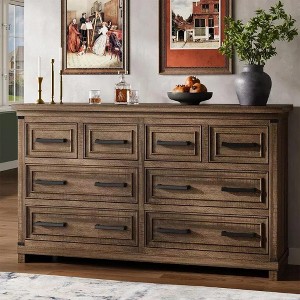 Acekool Farmhouse 8 Drawer Dresser, Rustic Wood Chest, Large Organizer for Bedroom, Closet, Living Room, Hallway - 1 of 1