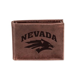 Evergreen NCAA Nevada Wolf Pack Brown Leather Bifold Wallet Officially Licensed with Gift Box - 1 of 1
