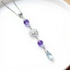 Anna-Kaci Crystal Bead Car Mirror Charm with Silver Daisy and Teardrop Pendant - 4 of 4